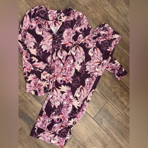 Soma Purple Flamingo Print Pajama Top - Picture 6 of 7